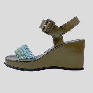 Robert Clergerie Beaded Detailed Wedges - 8US